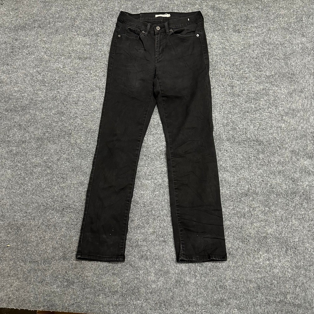 Levi's Jeans Womens Size 2 Black Classic Straight Leg Stretch Casual Denim Pants